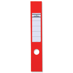 Durable Ordofix Spine Labels Self-adhesive PVC for Lever Arch File Red Ref 8090/03 [Pack 10]