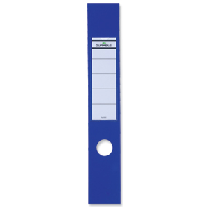 Durable Ordofix Spine Labels Self-adhesive PVC for Lever Arch File Blue Ref 8090/06 [Pack 10]