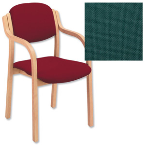 Trexus Side Chair Wood Upholstered Stackable Seat W460xD480xH480mm Pyra Green