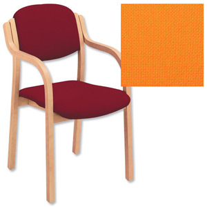 Trexus Side Chair Wood Upholstered Stackable Seat W460xD480xH480mm Pyra Daffodil