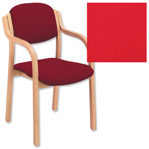 Trexus Side Chair Wood Upholstered Stackable Seat W460xD480xH480mm Pyra Red