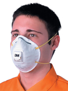 3M Respirator Valved FFP1 Classification White with Yellow Straps Ref 8812 [Pack 10]