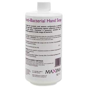 Maxima Liquid Soap Hand Wash Dispenser Refill Antibacterial 1 Litre Ref VPDMONBAC