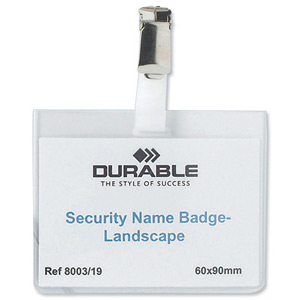 Durable Name Badges Security with Rotating Clip 60x90mm Ref 8003 [Pack 25]