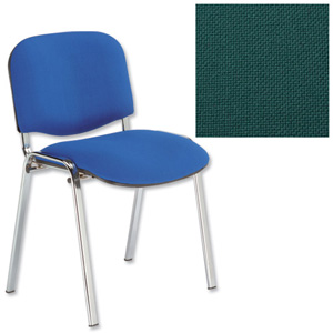 Trexus Stacking Chair Upholstered Chrome W470xD415xH830mm Pyra Green