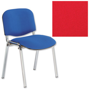 Trexus Stacking Chair Upholstered Chrome W470xD415xH830mm Pyra Red