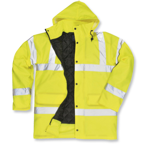 Portwest High Visibility Coat Polyester with Waterproof Coating Large Yellow Ref S460YERL