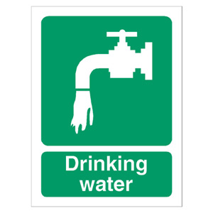 Stewart Superior Self Adhesive Catering Sign Drinking Water W150xH200mm Ref SP110