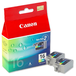 Canon BCI-16CL Inkjet Cartridge Page Life 80pp Colour Ref 9818A002 [Pack 2] Ident: 797B