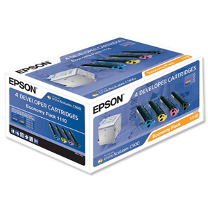 Epson Economy Pack for AcuLaser C900 includes 4 Developer Toner Cartridges Ref S051110