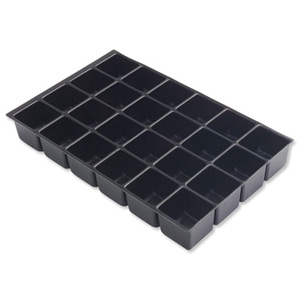 Bisley Insert Tray 2/24 Plastic for Storage Cabinet 24 Sections H51mm Black Ref 224P1