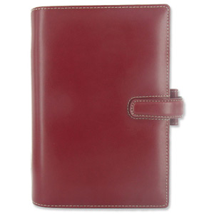 Filofax Cuban Personal Organiser Italian Leather for Refills 95x171mm Personal Red Ref 24810