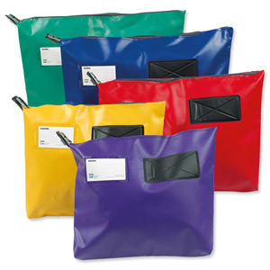 Versapak Mailing Pouch Gusseted Bulk Volume Sealable with Window PVC 380x340x75mm Purple Ref CG2PUR