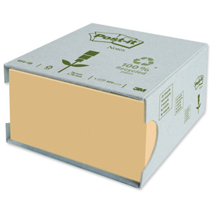 Post-it Note Cube Recycled 450 Sheets 76x76mm Pastel Yellow Ref 636-1CY