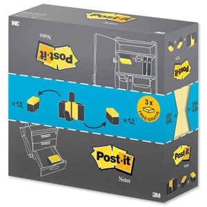 Post-it Note Value Display Pack Dispenser with Pads 38x51mm Yellow Ref 653-Y24VP [Pack 24]