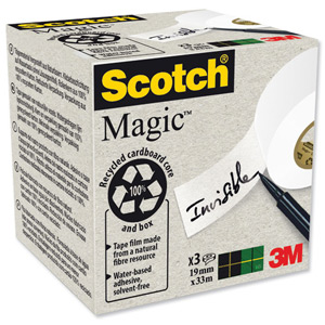 Scotch Magic Tape 900 Natural Fibre Film 19mmx33m Ref 90019333 [Pack 3]