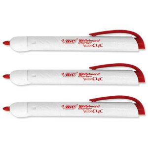 Bic Velleda Whiteboard Marker Retractable Bullet Tip Line Width 2.0mm Red Ref 887088 [Pack 12]