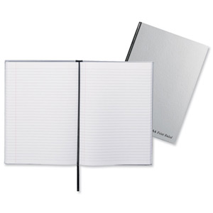 Pukka Pad Notebook Casebound Hardback Ruled with Ribbon 90gsm 192pp A4 Silver Ref RULA4 [Pack 5]