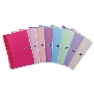 Oxford Office Notebook Wirebound Polypropylene Ruled 180pp 90gsm A4 Pearl Violet Ref N002917 [Pack 5]