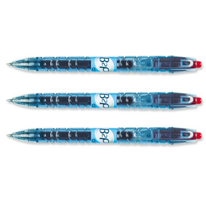 Pilot Begreen B2P Rollerball Pen Recycled Retractable 0.7mm Tip 0.39mm Line Red Ref 054101002 [Pack 10]