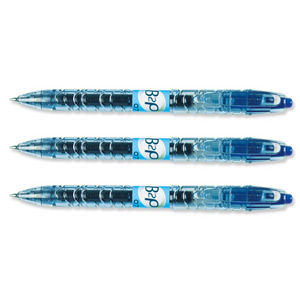 Pilot Begreen B2P Rollerball Pen Recycled Retractable 0.7mm Tip 0.39mm Line Blue Ref 054101003 [Pack 10]