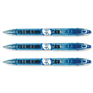 Pilot Begreen B2P Rollerball Pen Recycled Retractable 0.5mm Tip 0.32mm Line Blue Ref 053101003 [Pack 10]