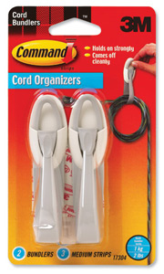 3M Cord Bundlers with Command Strips for Cable Management Ref 17304 [Pack 2]