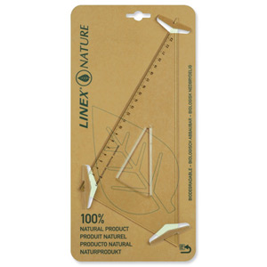 Linex Nature Set Square 60 Degree Metric Biodegradable Bevelled and Tracing Edges Clear Ref LXON6025TFM