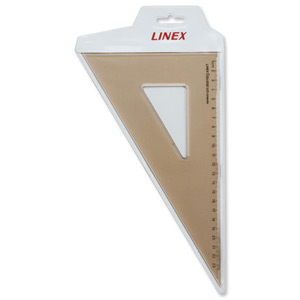 Linex College Set Square 60 Degree Bevelled Edge Long 235mm Tinted Brown Ref LXO625