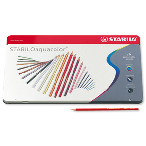 Stabilo Aquacolor Watercolour Pencils Lightfast Line Width 2.8mm Assorted Ref 1636-5 [Pack 36]