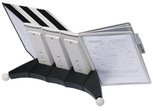 Durable Sherpa Desk Display Unit Complete 30 Index Tabs with 15 Black and 15 Grey Panels Ref 5520/22