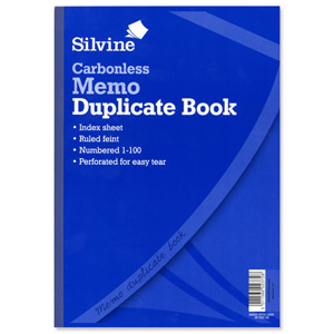 Silvine Duplicate Book Carbonless Memo 1-100 A4 Ref 714 [Pack 3]