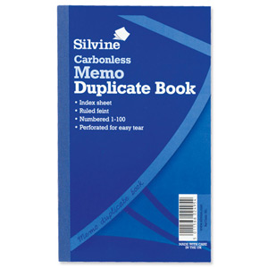 Silvine Duplicate Book Carbonless Memo 1-100 210x127mm Ref 701 [Pack 6]