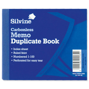 Silvine Duplicate Book Carbonless Memo 1-100 102x127mm Ref 703-P [Pack 5]
