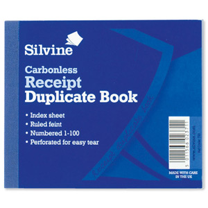 Silvine Duplicate Book Carbonless Receipt 1-100 102x127mm Ref 720-P [Pack 5]