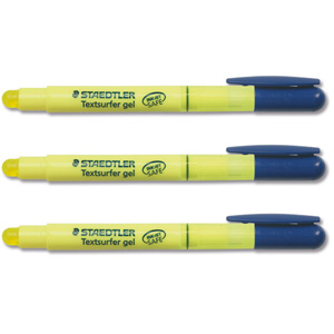 Staedtler Textsurfer Gel Highlighter Inkjet-safe Twist-action Line Width 3mm Yellow Ref 264-1 [Pack 10]