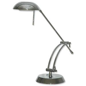 Idelec Task Lamp Low Energy 9W Halogen Adjustable Angled Head H540mm Chrome Ref 8119T-01