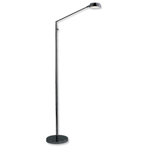 Idelec Angled Floor Lamp 9W Low Energy Bulb H1575mm Black Chrome Ref 3861BC