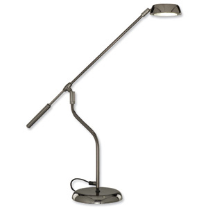 Idelec Task Lamp Low Energy 9W Halogen Adjustable Angled Head H840mm Black Chrome Ref 1053BC