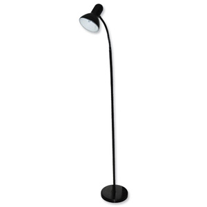 Idelec Angled Task Lamp Floor Stand Directional Head Floor Switch Gloss Black Ref GX6462