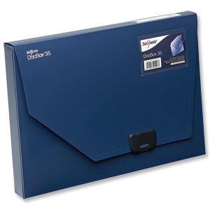 Snopake DocBox Box File Polypropylene with Push Lock 35mm Spine A4 Blue Ref 12858