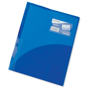 Snopake Elektra Twinfile Presentation Folder Polypropylene A4 Blue Ref 14032 [Pack 5]
