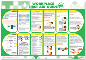 Wallace Cameron Workplace First-Aid Guide Poster Laminated Wall-mountable W840xH590mm Ref 5405025