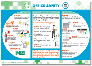Wallace Cameron Office Safety Poster Laminated Wall-mountable W590xH420mm Ref 5405027