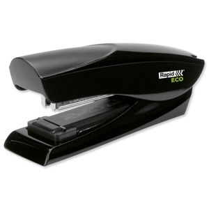 Rapid Eco Stapler Recycled Half Strip for No.24/6 26/6 Throat 55mm Capacity 25 Sheets Black Ref 24812701