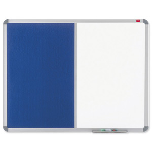 Nobo Euro Plus Combi Noticeboard Pin Felt and Drywipe W924xH615mm Blue and White Ref 30930392