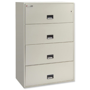 Sentry 5000 Lateral File 1hr Fire Safe 4 Drawers W909xD518xH1362mm Grey Ref 4L3610L