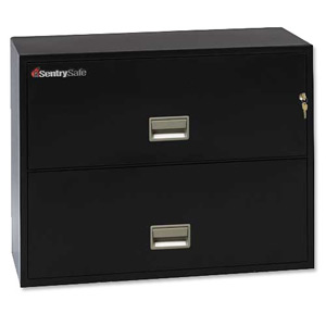 Sentry 5000 Lateral File 1hr Fire Safe 2 Drawers W909xD518xH701mm Black Ref 2L3610B