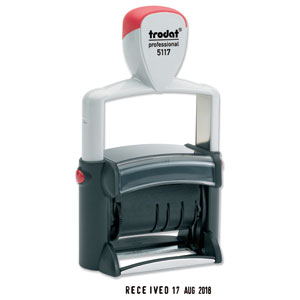 Trodat Professional 5117 Dial-A-Phrase Dater Stamp Self-inking Black Ref 75872
