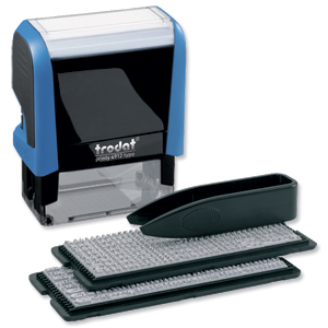 Trodat 4912 Printy Typo D-I-Y Stamp Kits Ink Tweezers and Lettering 3mm 4mm 4 Line Ref 43197